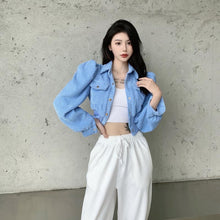 Load image into Gallery viewer, Jacket Fashion Autumn Retro Hong Kong Style Temperament Wild Puff Sleeve Coat Women Corduroy Western Short Outerwear Tops Mujer