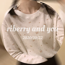 Load image into Gallery viewer, Japaneese Vintage Print Flower Tops Long Sleeve Fungus Edge Sweet Cute T-shirts Spring Mori Girls O-neck Fresh Tees Spring