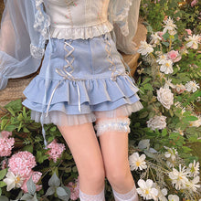 Load image into Gallery viewer, Japanese Kawaii Mini Skirt Women Summer Casual Designer Elegant Lolita Sexy Skirt High Waist Lace Bandage Y2k Sweet Skirt 2021