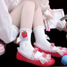 Load image into Gallery viewer, Japanese Lolita Calf Socks Lace Women Strawberry Sweet Strawberry Mid Tube Socks Pretty Princess Cosplay Girls Summer 2021 New