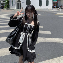 Load image into Gallery viewer, Japanese Lolita Gothic Dress Girl Patchwork Vintage Designer Mini Dress Japan Style Kawaii Clothes Fall Dresses for Women 2021