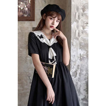 Load image into Gallery viewer, Japanese Lolita Women Dress Kawaii Sweet Ruffle Jk Midi Dress Soft Girl Vintage College Style Peter Pan Collar Summer Lady Dress
