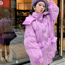 Load image into Gallery viewer, Japanese New Hooded Loose Woman Parkas Simple Solid Color Casual All Match Winter Coat Women Sweet Elegant Warm Jacket Women