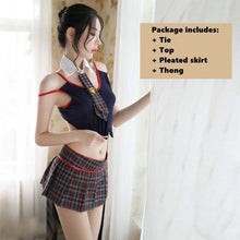 Load image into Gallery viewer, Japanese Sexy Student Cosplay Uniform Strap Bow Tie Bra Short Skirt Suit Kawaii British College Uniform Adult Sex Clothing