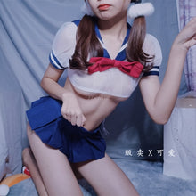 Load image into Gallery viewer, Japanese Strawberry Transparent Bra Panty Underwear Sleepwear Sexy Lolita Girl Lingerie Set Sailor Uniform School Girl Costume