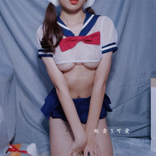 Load image into Gallery viewer, Japanese Strawberry Transparent Bra Panty Underwear Sleepwear Sexy Lolita Girl Lingerie Set Sailor Uniform School Girl Costume