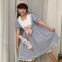 Load image into Gallery viewer, Japanese Sweet Soft Girl Lolita Dress Women 2021 Summer Puff Sleeve Ruffle Dress Elegant Kawaii Cute Bow Princess Midi Dresses