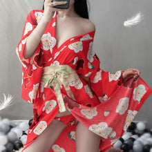 Load image into Gallery viewer, Japanese Traditional Woman Long Kimono Cardigan Cosplay Traditional Geisha Robe Vintage Clothes Polyester Sexy Kimono Lingerie