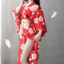 Load image into Gallery viewer, Japanese Traditional Woman Long Kimono Cardigan Cosplay Traditional Geisha Robe Vintage Clothes Polyester Sexy Kimono Lingerie