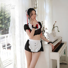 Load image into Gallery viewer, Japanese Underwear Cute Little Maid Sexy Perspective Mesh Uniform Temptation Role Play School Girl Cosplay Costume Maid Outfit