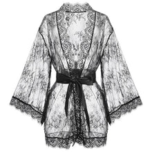 Load image into Gallery viewer, Japanese Wide-sleeved Eyelash Bathrobe Sleepwear Robe Women Kimono Dressing Gown Babydoll Nightwear Lace Nightgown Home Clothes