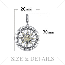 Load image into Gallery viewer, JewelryPalace Celestial Sun 925 Sterling Silver Cubic Zirconia Charm Statement Pendant Necklace Women Jewelry Without a Chain