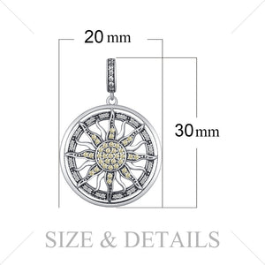 JewelryPalace Celestial Sun 925 Sterling Silver Cubic Zirconia Charm Statement Pendant Necklace Women Jewelry Without a Chain