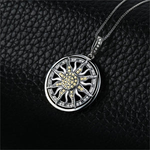 JewelryPalace Celestial Sun 925 Sterling Silver Cubic Zirconia Charm Statement Pendant Necklace Women Jewelry Without a Chain