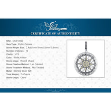 Load image into Gallery viewer, JewelryPalace Celestial Sun 925 Sterling Silver Cubic Zirconia Charm Statement Pendant Necklace Women Jewelry Without a Chain