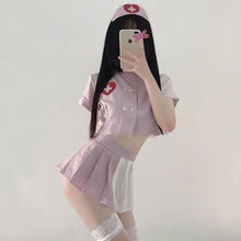 Load image into Gallery viewer, Kawaii Doctor Roleplay Cosplay Lingerie Women Sexy Nurse Erotic Sleepwear Set Costumes Maid Outfit for Couple School Girl Pink