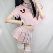 Load image into Gallery viewer, Kawaii Doctor Roleplay Cosplay Lingerie Women Sexy Nurse Erotic Sleepwear Set Costumes Maid Outfit for Couple School Girl Pink