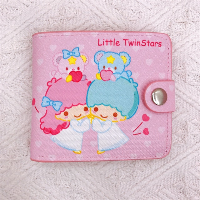 Kawaii Hello Kitty Cinnamoroll My Melody Kuromi Sanrios New Pu Casual Money Bag Coin Purse Card Holder Wallet With Buttons