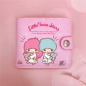 Kawaii Hello Kitty Cinnamoroll My Melody Kuromi Sanrios New Pu Casual Money Bag Coin Purse Card Holder Wallet With Buttons