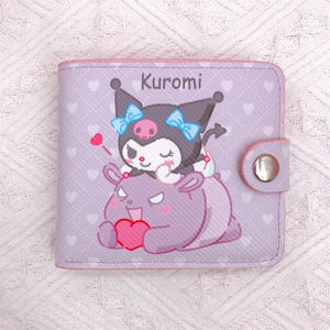 Kawaii Hello Kitty Cinnamoroll My Melody Kuromi Sanrios New Pu Casual Money Bag Coin Purse Card Holder Wallet With Buttons