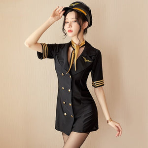 Kawaii Lingerie  Sexy Skirt Sexy Underwear Stewardess Policewoman Uniform Slim Sexy Nightclub Performance Passion Temptation
