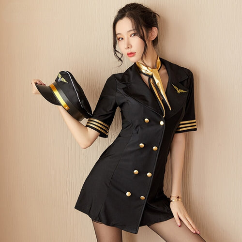 Kawaii Lingerie  Sexy Skirt Sexy Underwear Stewardess Policewoman Uniform Slim Sexy Nightclub Performance Passion Temptation