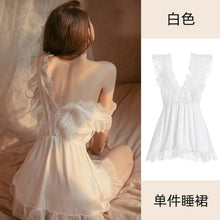 Load image into Gallery viewer, Kawaii Lingerie Women Sleepwear Sexy Nightwear High-quality Small Chest Deep V Strapless Hot Lace Suspender Nightdress