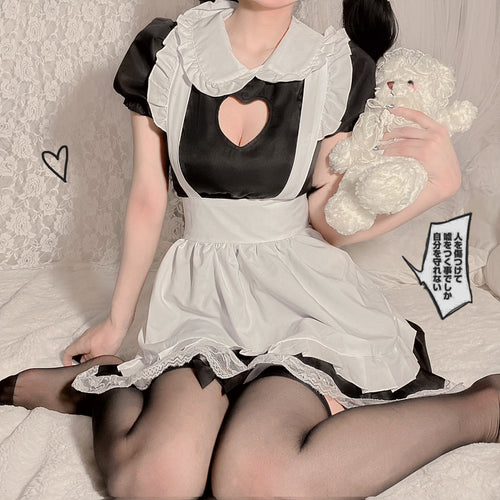 Kawaii Maid Costume Sexy Lingerie Cosplay Kitty Outfit Apron Lace Tutu Mini Dress for Women Anime Lolita School Girl Costume