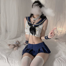 Load image into Gallery viewer, Kawaii Sailor Cosplay Lingerie Women Sexy Student Uniform School Girl Ladies Erotic Costume Lace Miniskirt Outfit Short Top