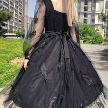 Load image into Gallery viewer, Kawaii Vintage Summer Gothic Dress Women Elegant Lolita Black Sexy Revolve Dress Female Casual Princess Puff Sleeve Fairy Dress