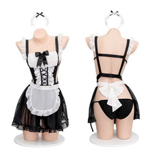 Load image into Gallery viewer, Kawaii Women Maid Cosplay Apron Room Servant Lolita Costume Babydoll Porn Dress Erotic Role Play Show Sexy Lingerie Maid Outfit