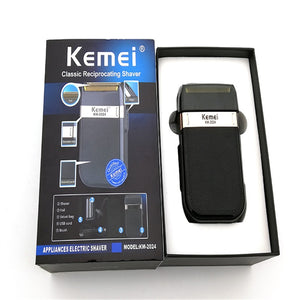 Kemei Electric Shaver for Men Twin Blade Waterproof Reciprocating Cordless Razor USB Rechargeable Shaving Machine Barber Trimmer