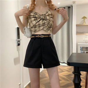 Khaki Workwear Sexy High Waist Black Shorts Women Loose Mini Short Feminino Harajuku Plus Size Korean Fashion Womens Clothing