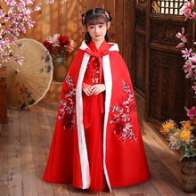 Load image into Gallery viewer, Kids New Year Dress Clothes Autumn Winter New Embroider Girl&#39;s Hanfu Cheongsam Chinese Tradition Wedding Flower Girl Dresses