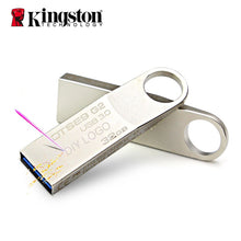 Load image into Gallery viewer, Kingston USB FLASH DRIVES# 32gb 16gb 64gb Pen Drive 128gb stick metal custom disk with lanyard for keys Pendrive for cell phone