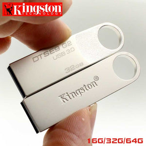 Kingston USB FLASH DRIVES# 32gb 16gb 64gb Pen Drive 128gb stick metal custom disk with lanyard for keys Pendrive for cell phone
