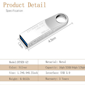 Kingston USB FLASH DRIVES# 32gb 16gb 64gb Pen Drive 128gb stick metal custom disk with lanyard for keys Pendrive for cell phone