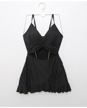 Load image into Gallery viewer, Korea Monokini Women Swimwear Solid Swimsuit Cut Out Ruffle Bathing Suit sexy Monokini Beachwear 2021 New Maillot
