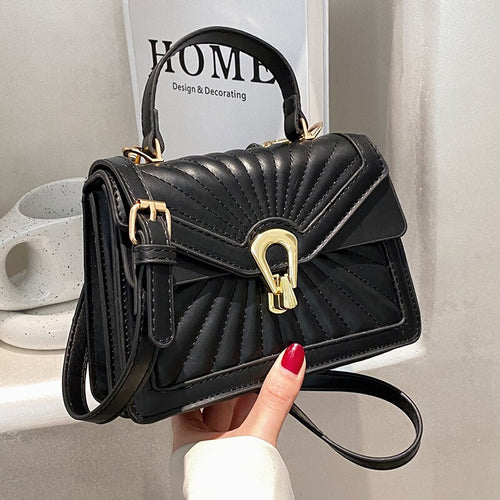 Korean Chain Designer Small PU Leather Crossbody Bags with Short Handle for Women 2022 Womens Luxury Handbags Brand Quilted Bags