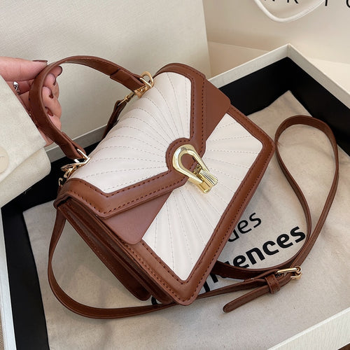 Korean Chain Designer Small PU Leather Crossbody Bags with Short Handle for Women 2022 Womens Luxury Handbags Brand Quilted Bags