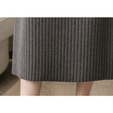 Load image into Gallery viewer, Korean Fashion A-Line High-Waist Skirt Women Elegant Office Lady Midi Knitted 2021 Winter Skirt