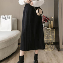Load image into Gallery viewer, Korean Fashion A-Line High-Waist Skirt Women Elegant Office Lady Midi Knitted 2021 Winter Skirt