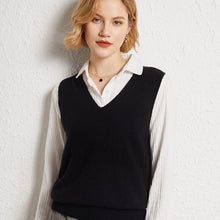 Load image into Gallery viewer, Korean Fashion Autumn 2021 Wool  Knitted Women&#39;s Vests  Loose Y2k Top Pullover Casual Pure Color Cashmere Sweaters Ladies