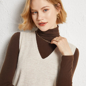 Korean Fashion Autumn 2021 Wool  Knitted Women's Vests  Loose Y2k Top Pullover Casual Pure Color Cashmere Sweaters Ladies