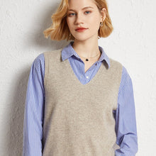 Load image into Gallery viewer, Korean Fashion Autumn 2021 Wool  Knitted Women&#39;s Vests  Loose Y2k Top Pullover Casual Pure Color Cashmere Sweaters Ladies