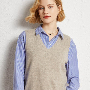Korean Fashion Autumn 2021 Wool  Knitted Women's Vests  Loose Y2k Top Pullover Casual Pure Color Cashmere Sweaters Ladies