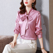 Load image into Gallery viewer, Korean Fashion Satin Women Shirts Long Sleeve Office Lady Button Up Shirt Women Shirts Blouses ladies tops Camisas Para Mujer