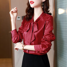Load image into Gallery viewer, Korean Fashion Satin Women Shirts Long Sleeve Office Lady Button Up Shirt Women Shirts Blouses ladies tops Camisas Para Mujer