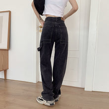 Load image into Gallery viewer, Korean Fashion Woman Jeans Loose Casual Straight Leg Highwaist Jeans Female Streetwear Spring and Autumn Trousers