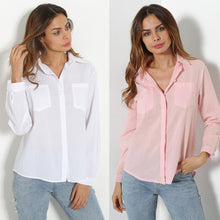 Load image into Gallery viewer, Korean Fashion Women Blouses Turn-Down Collar Long Sleeve Ladies Office Shirt White Loose Causal Blouse Mujer Tops Blusas